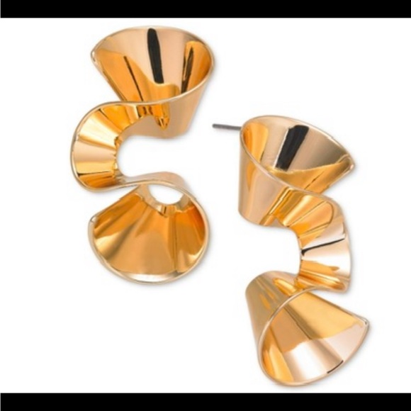 NWT I.n.c. International Concepts Gold-Tone Folded Drop Earrings - Picture 6 of 6